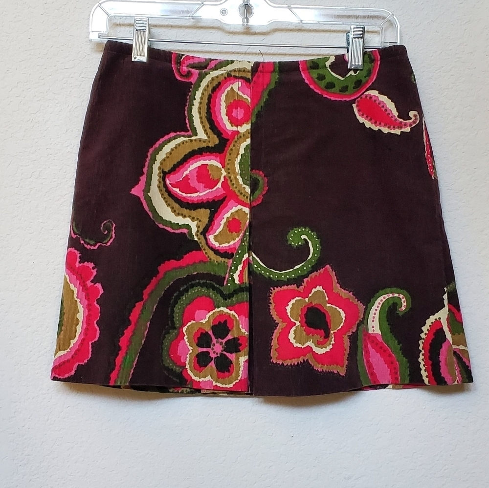 Trina Turk Thin Corduroy 70's Groovy Mini Skirt.  Size 2
